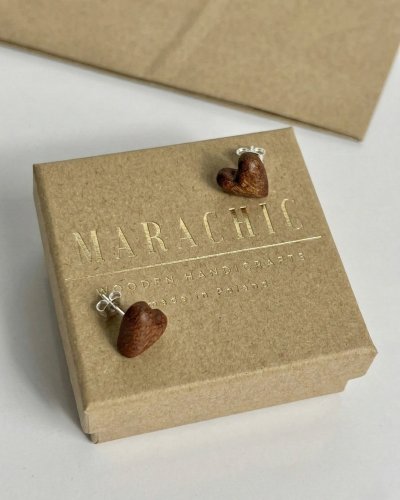 Earrings wooden hearts Marachic