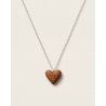 Necklace with a mini heart. Wooden heart on a silver chain