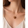 Necklace with a mini heart. Wooden heart on a silver chain