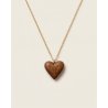 Necklace with a mini heart. Wooden heart on a silver chain