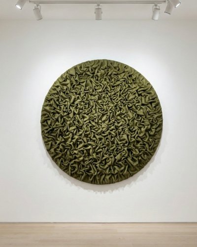 Round modern structured painting