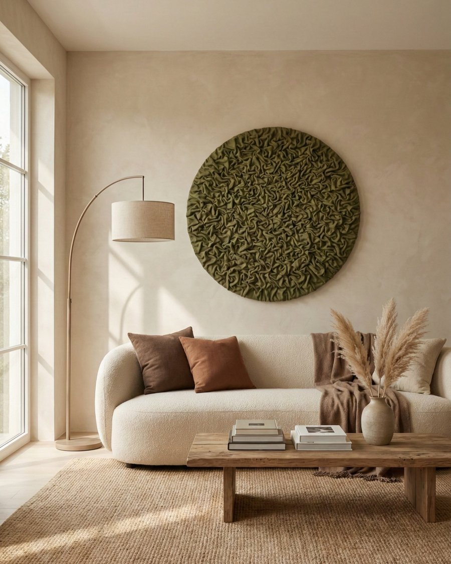 Round modern structured painting