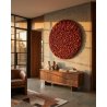Round Red Textured 3D Wall Art – Minimalist Wall Decor