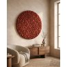 Round Red Textured 3D Wall Art – Minimalist Wall Decor