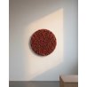 Round Red Textured 3D Wall Art – Minimalist Wall Decor