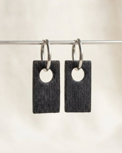 SUMI I Charred Wood Earrings | Minimalist Japandi Jewelry