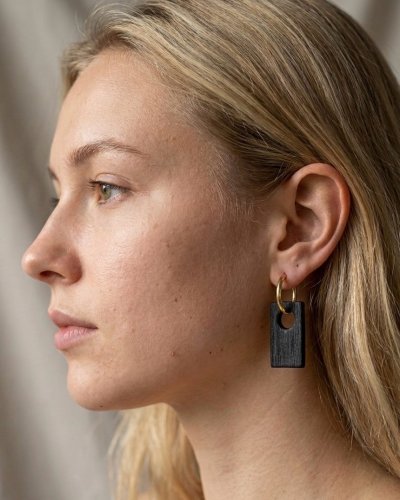 SUMI I Charred Wood Earrings | Minimalist Japandi Jewelry