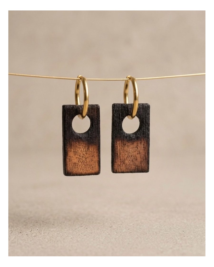 SUMI II Ombre Wood Earrings | Minimalist Japandi Jewelry