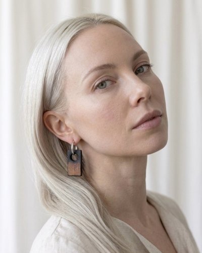 SUMI II Ombre Wood Earrings | Minimalist Japandi Jewelry