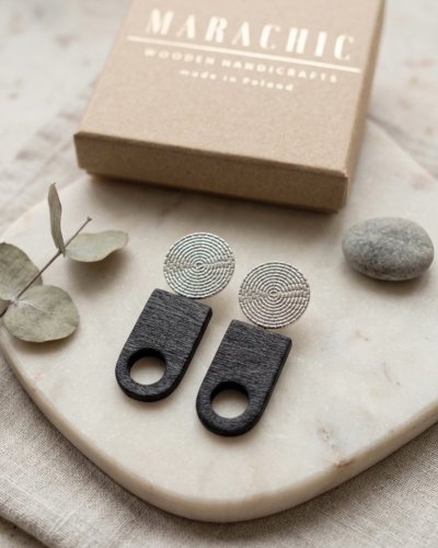 SHIBUI Charred Wooden Earrings – Minimalist Drop Earrings | Marachic