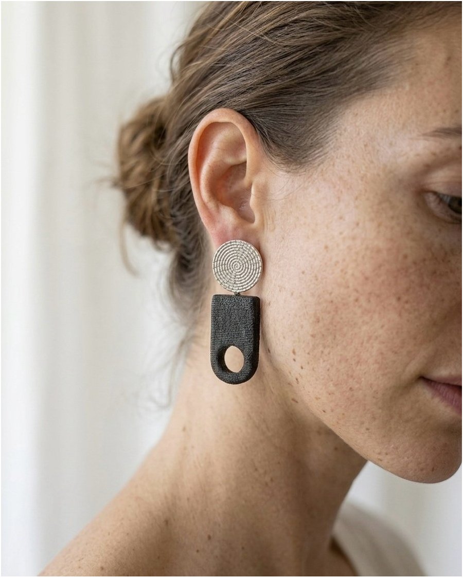 SHIBUI Charred Wooden Earrings – Minimalist Drop Earrings | Marachic