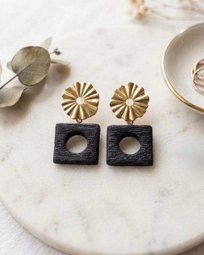 ECLIPSE Original Charred Wood Earrings | Marachic Jewelry