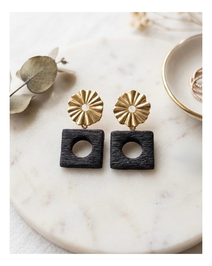 ECLIPSE Original Charred Wood Earrings | Marachic Jewelry