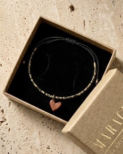 Wooden heart bracelet | Anniversary gift for wife