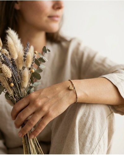 Wooden heart bracelet | Anniversary gift for wife