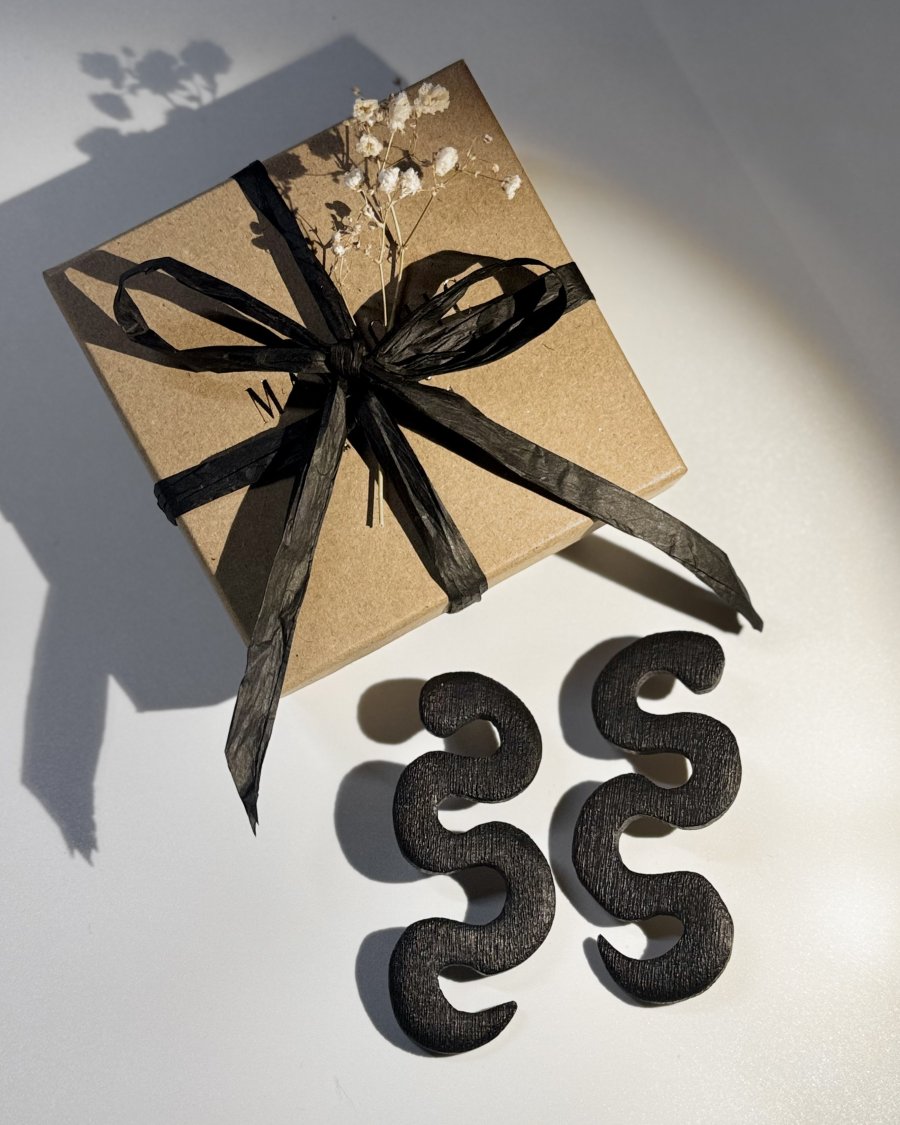 VIPERS Wooden Dangle Earrings –  Shou Sugi Ban Black Jewelry